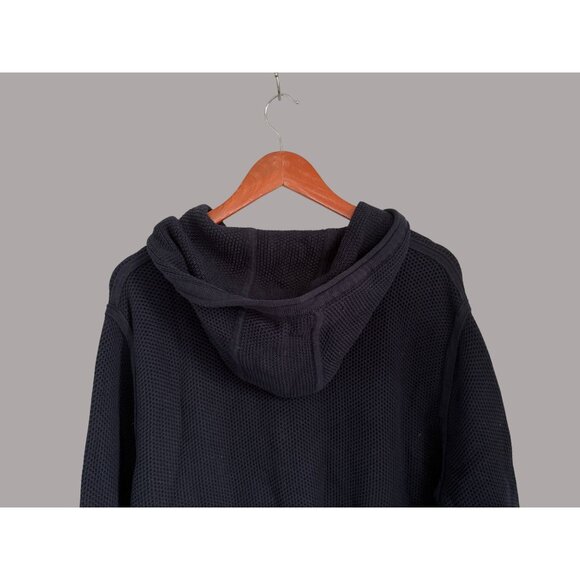 Vince Navy Blue Waffle-Knit Hooded Pullover 100% Cotton Sweater Casual Size XL - Picture 8 of 8